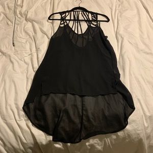 Long black high low tank